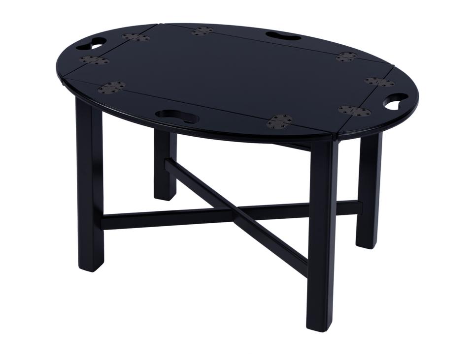 Carlisle Oval Table with Folding Sides in Black Licorice