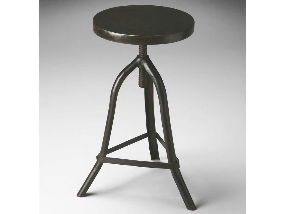 Fullerton Revolving Bar and Counter Stool in Metalworks Black with Acacia Wood