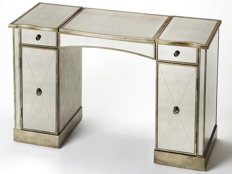 Specialty Company Celeste Mirrored Vanity Table in Silver