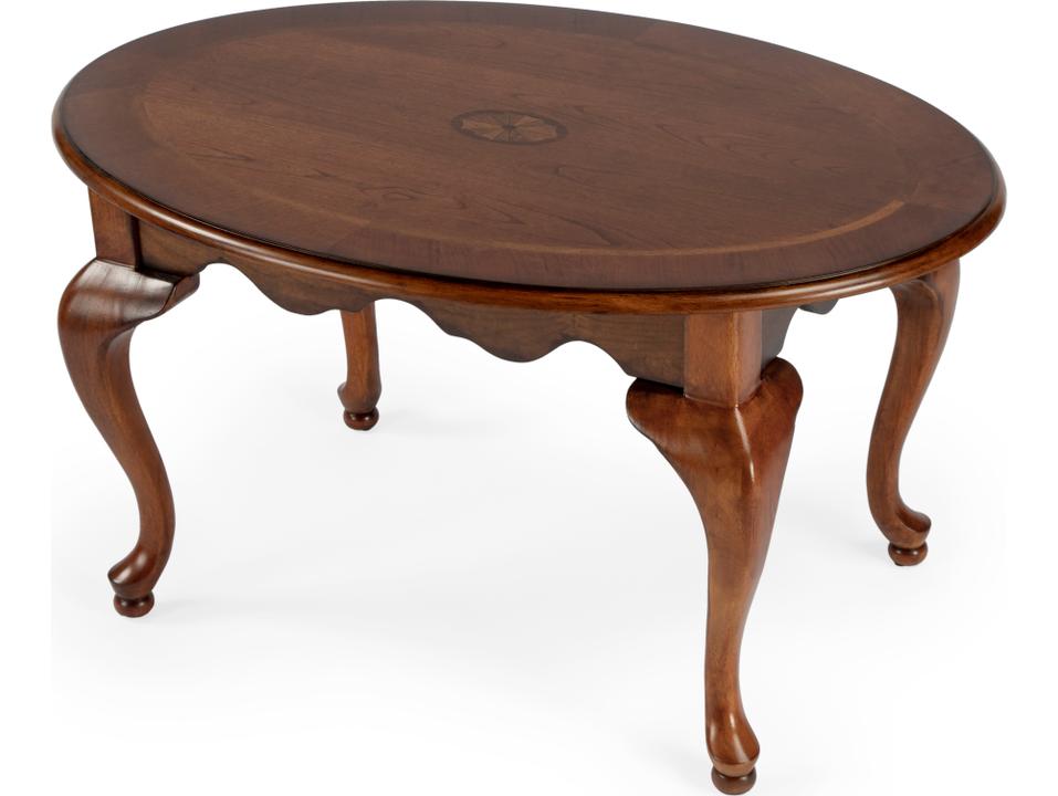 Grace Oval Coffee Table in Olive Ash Burl Finish