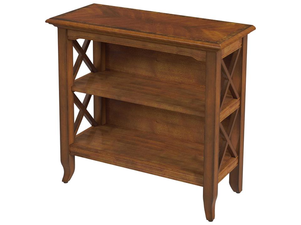 Newport 32-Inch 2-Shelf Wood Low Bookcase in Olive Ash Burl