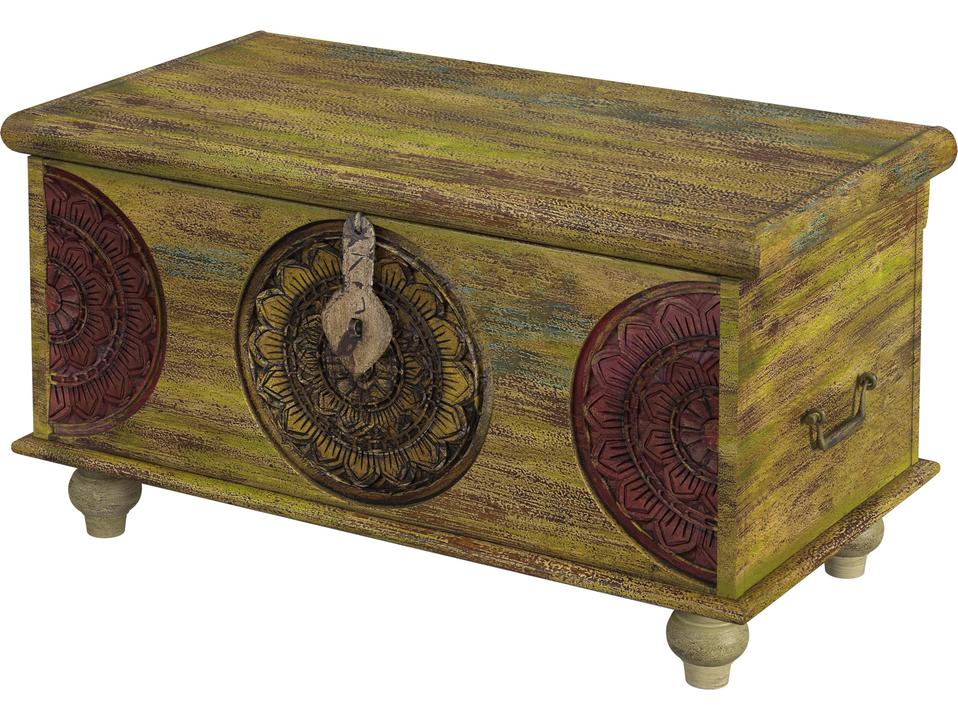Mesa Rectangle Trunk Coffee Table in Multi-Color Artifacts Finish