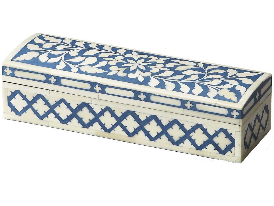 Amanda Hors D'oeuvres Bone Inlay Storage Box in Blue