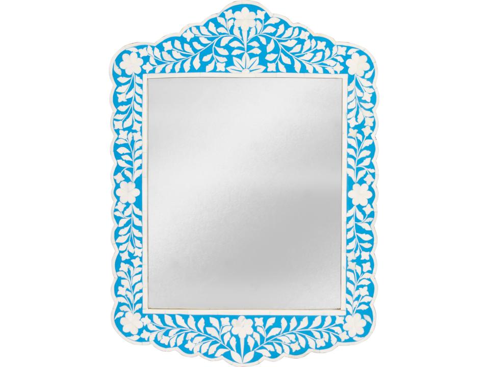 Vivienne Bone Inlay Wall Mirror in Sky Blue