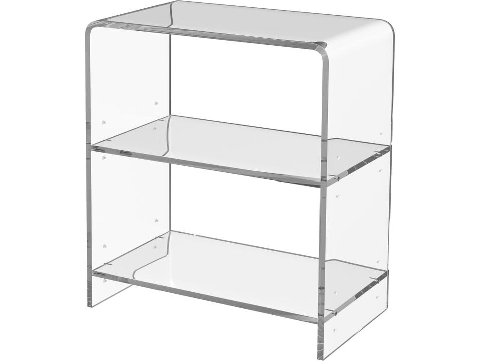 Specialty Crystal Clear Acrylic 2-Shelf Modern Bookcase