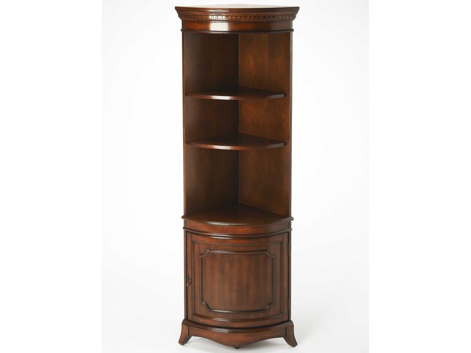 Specialty Dowling Quarter-Round Corner Cabinet in Dark Cherry Brown