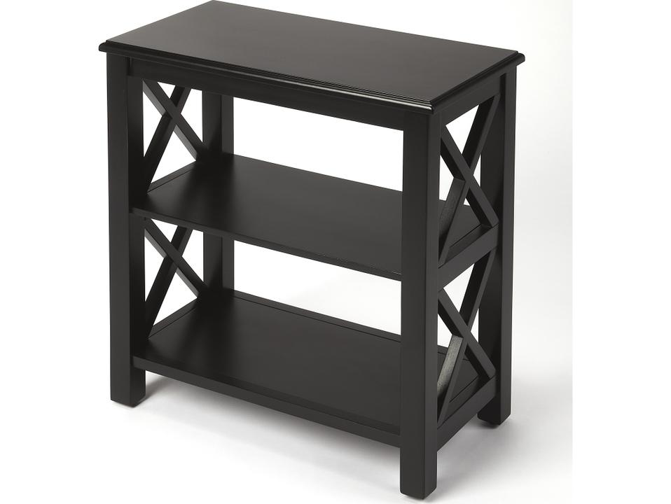 Vance Petite Bookcase with X Side Supports in Black Licorice