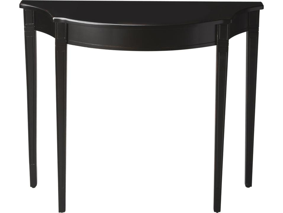 Chester Demilune Console Table in Black Licorice Finish