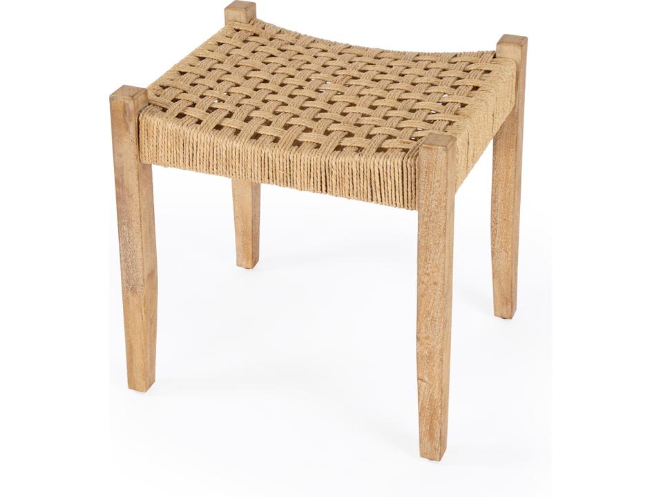 Garner Accent Stool in Natural Mango Wood and Jute Rope