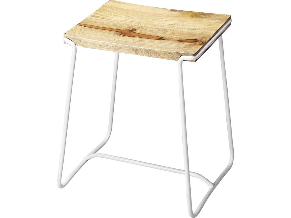 Specialty Company Parrish Iron and Mango Wood Counter Stool in White