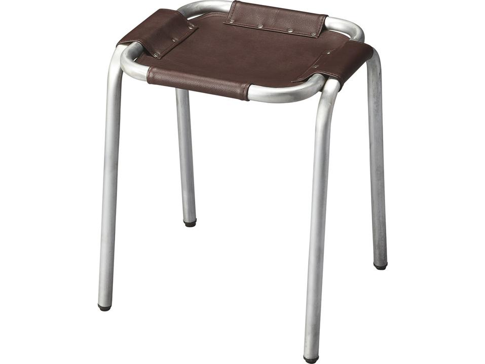 Putnam Canvas Accent Stool with Industrial Chic Finish