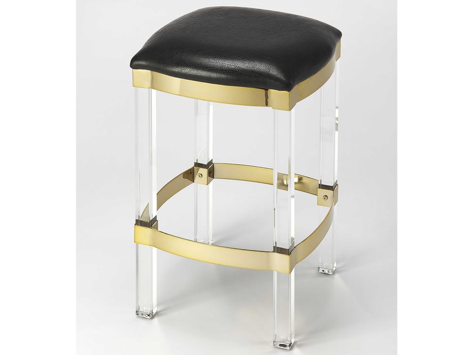 Specialty Company Jordan Faux Leather Counter Stool in Black