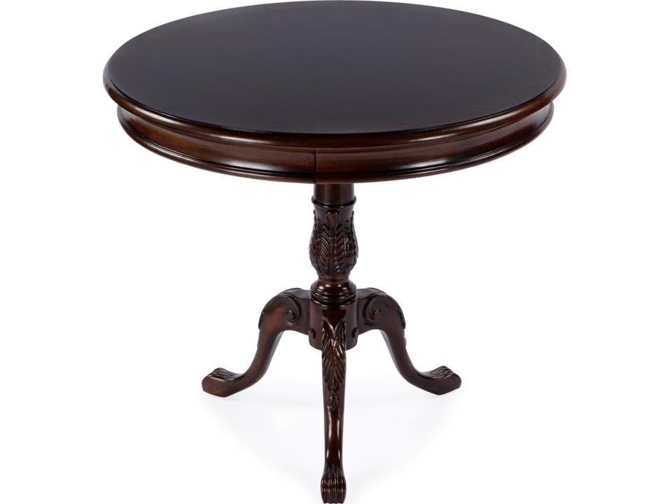 Specialty Company Carissa Round Console Table in Cherry Brown