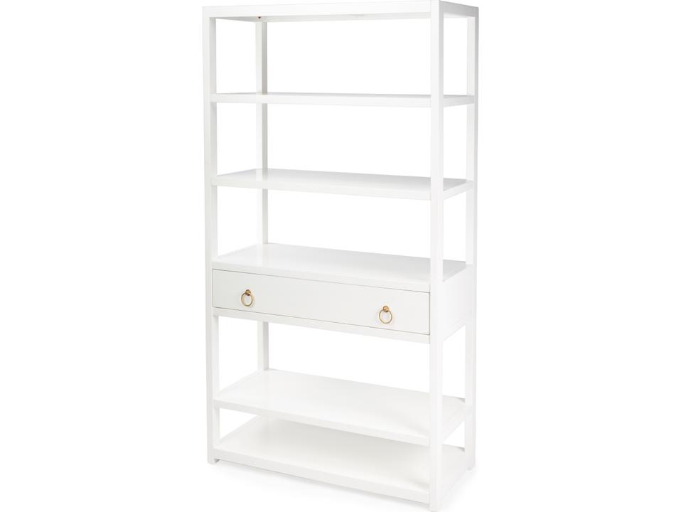 Specialty Company Lark 5-Tier Etagere Bookcase in White with Gold Accents