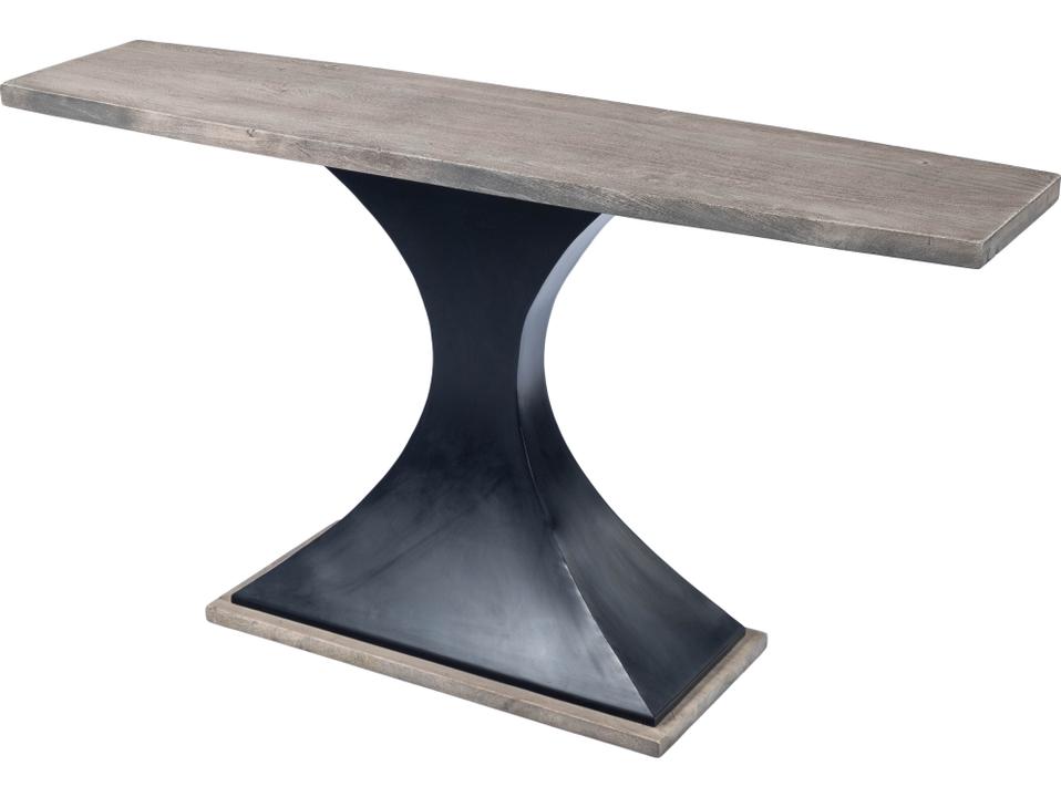 Lidiya Rectangle Wood and Metal Console Table in Gray Sandwash