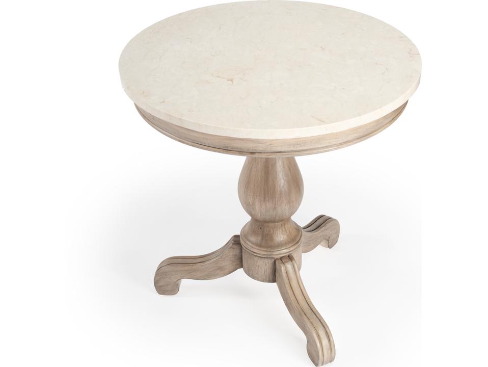 Danielle Round Side Table with Melati Marble Top in Sandalwood Beige