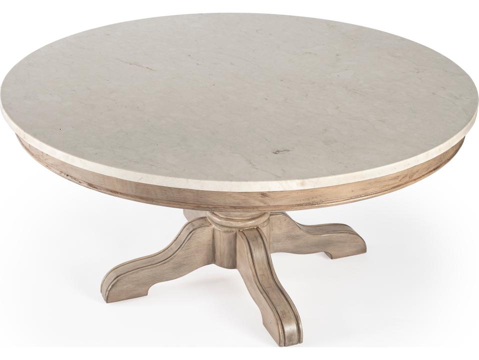 Specialty Company Danielle Round Marble Coffee Table in Sandalwood Beige
