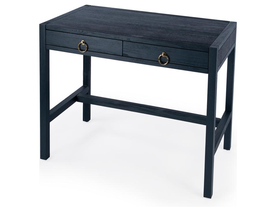 Lark 40-Inch Desk with 2 Drawers in Navy Blue