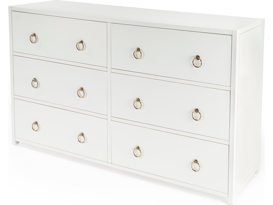 Specialty Lark 6-Drawer Dresser in White Finish