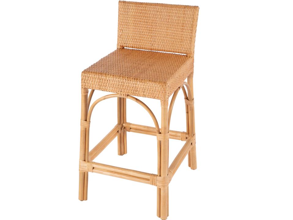 Serienna Low Back Rattan Counter Stool in Natural
