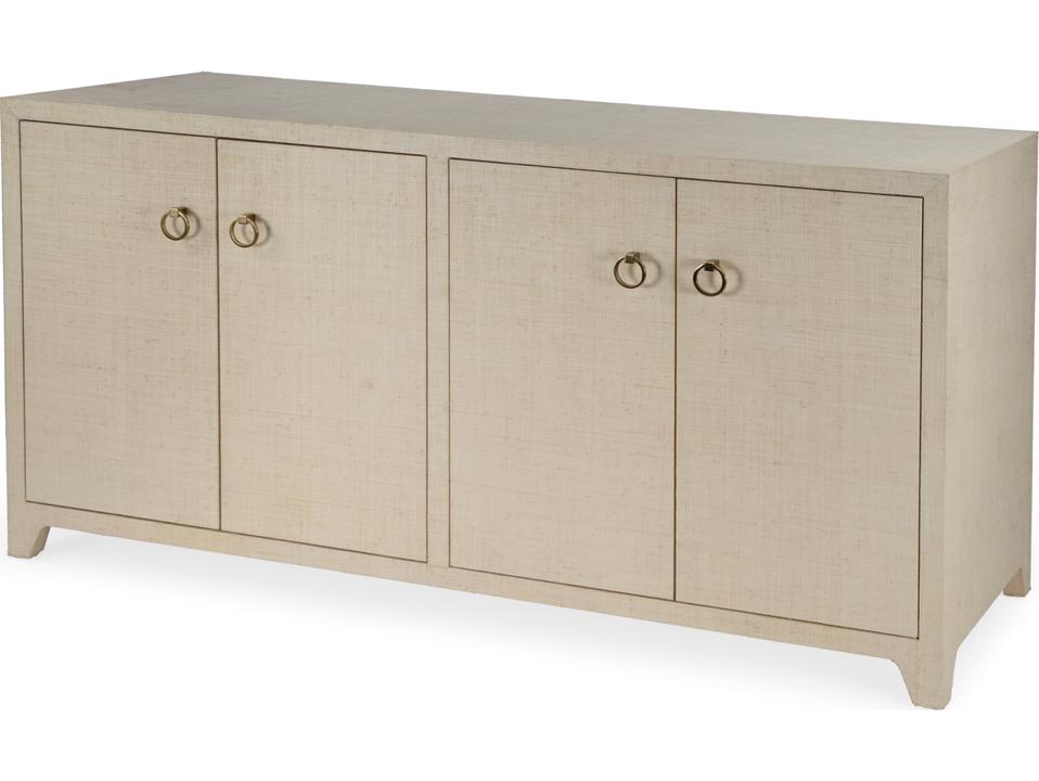 Bar Harbor 4-Door Sideboard Natural Raffia Finish