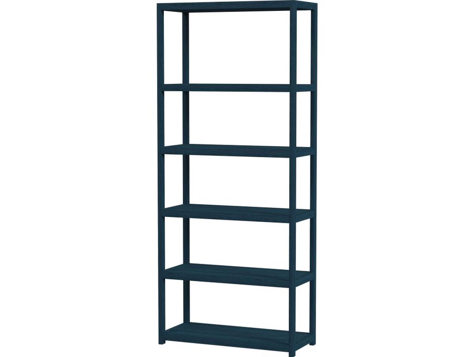 Lark 5-Tier Etagere Bookcase Navy Blue Wood