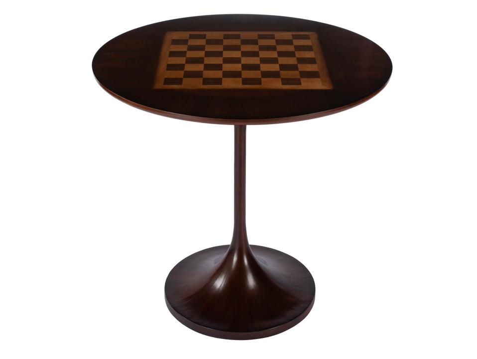Francis Round Game Table in Dark Brown Wood