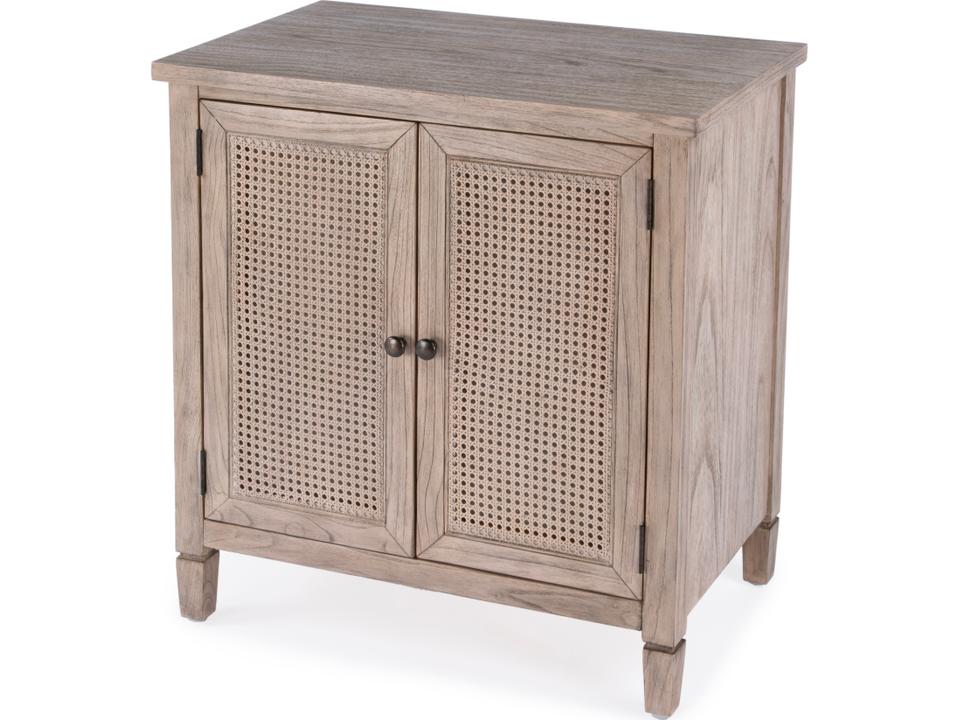Flagstaff 2-Door Accent Cabinet in Desert Sand Natural Wood with Cane