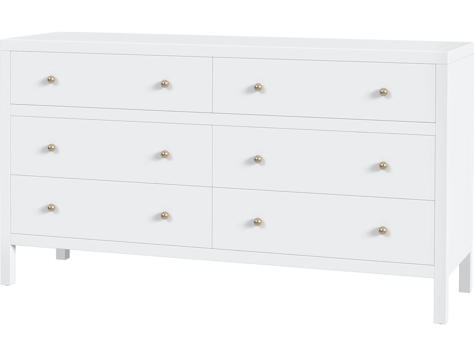 Specialty Company Nora 6-Drawer Dresser in Smooth White Finish