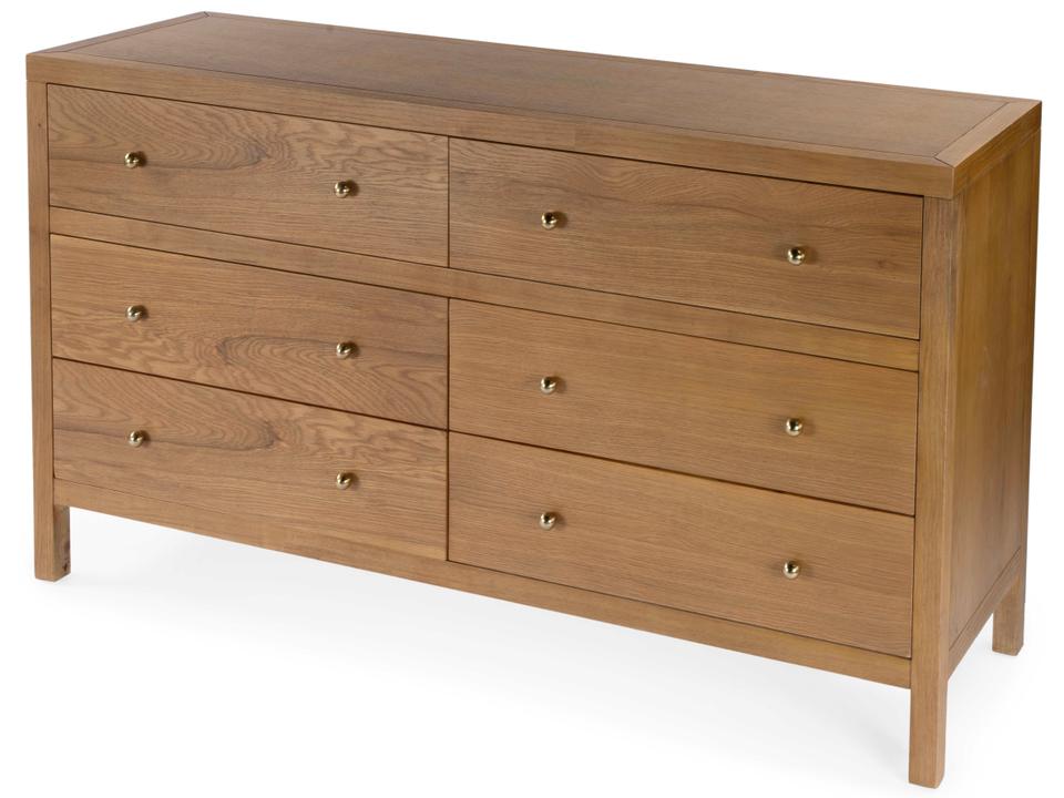 Nora 6-Drawer Dresser in Light Natural Oak with Soft-Close Glides