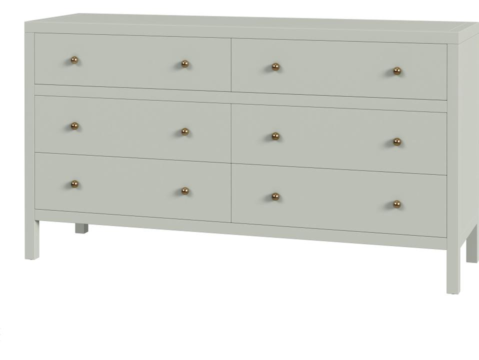Nora 6-Drawer Dresser in Sage Green with Soft-Close Glides