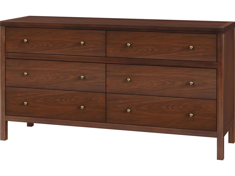 Nora Walnut 6-Drawer Dresser with Soft-Close Glides