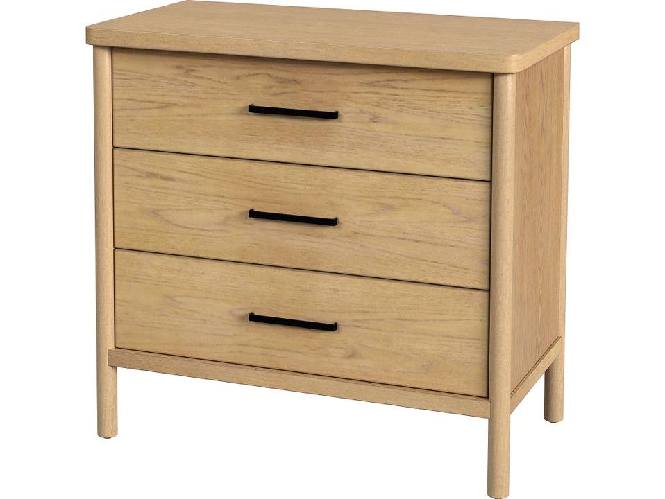 Lennon 3-Drawer Wood Dresser in Light Natural Finish