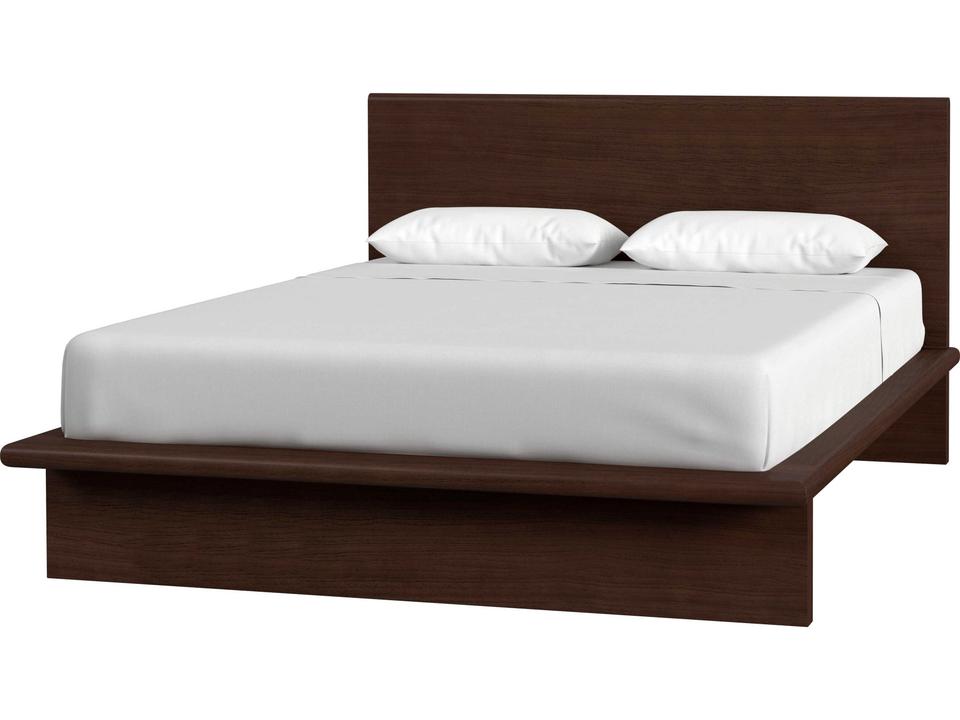 Halmstad Queen Platform Bed in Brown Finish Wood