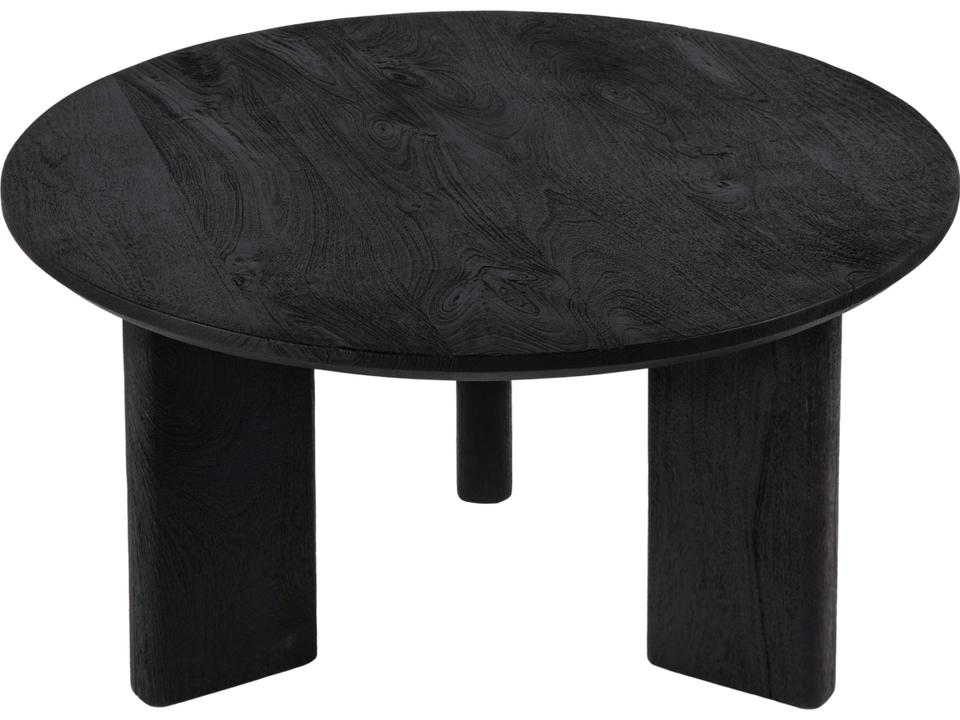 Specialty Jenni 30 Inch Round Coffee Table Black Mango Wood