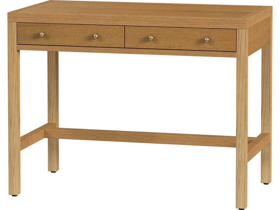 Nora 2-Drawer Rectangular Writing Desk in Natural Wood