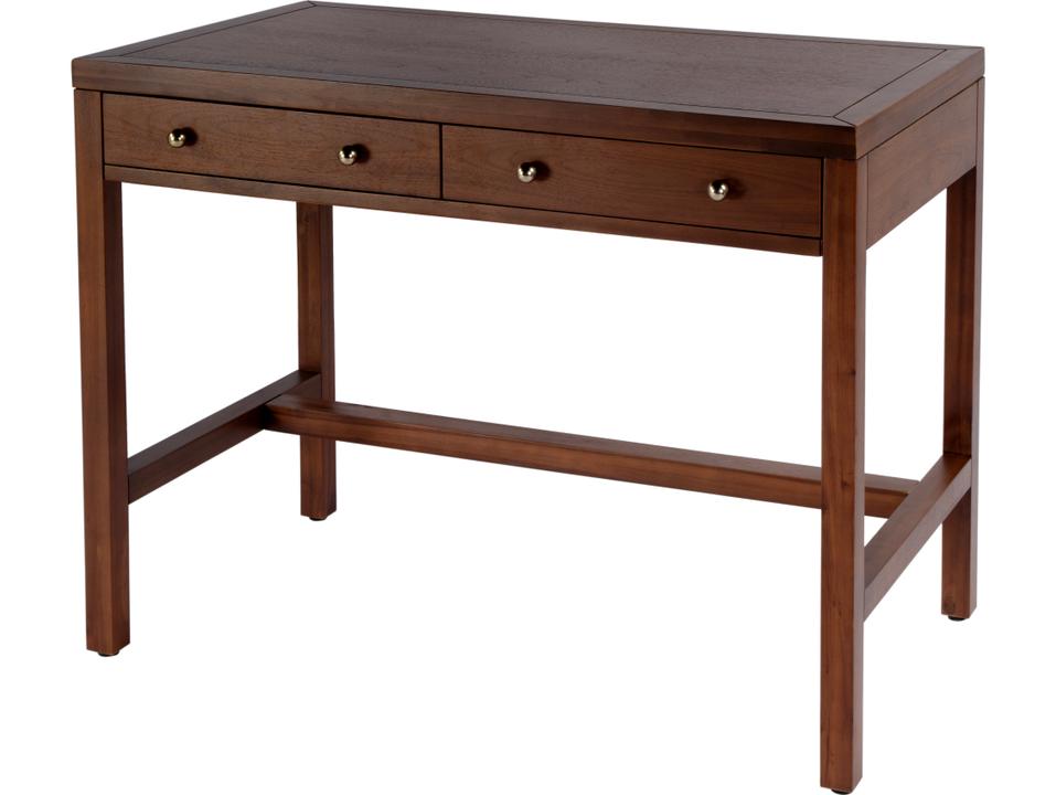 Nora 2-Drawer Modern Writing Desk in Walnut Finish