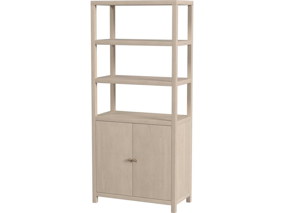 Specialty Nora 3-Tier Etagere Bookcase with Cabinet in Taupe Finish