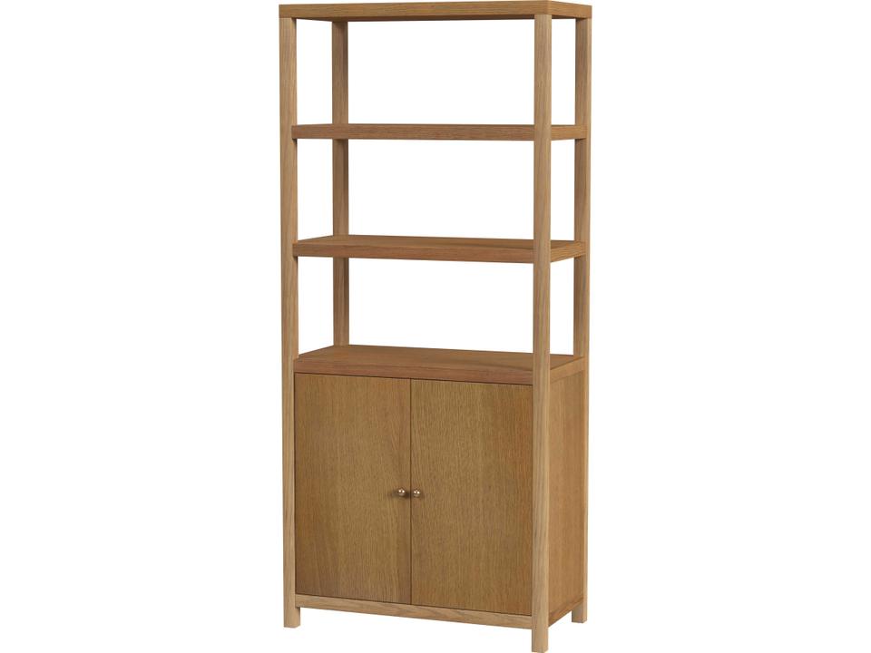 Nora 3-Tier Etagere Bookcase with Cabinet Natural Finish Wood
