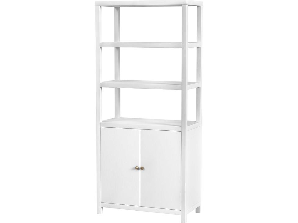 Specialty Company Nora Etagere Bookcase with Cabinet in White Wood