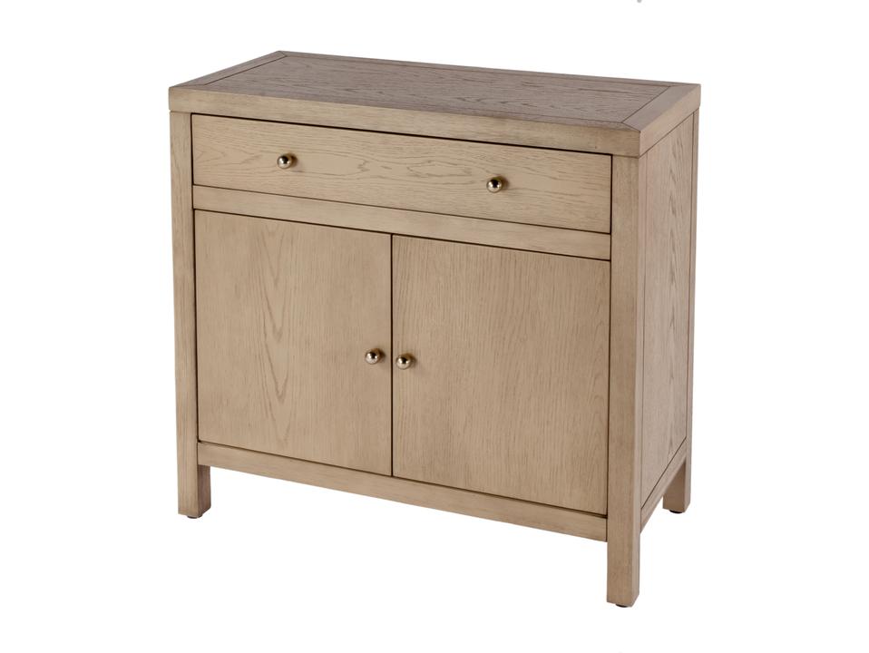 Nora Accent Storage Cabinet with 1 Drawer and 2 Doors in Light Brown