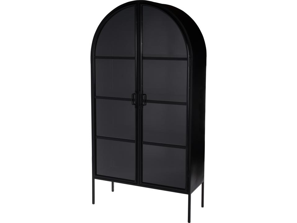 Worthington Iron and Glass Accent Storage Cabinet in Black