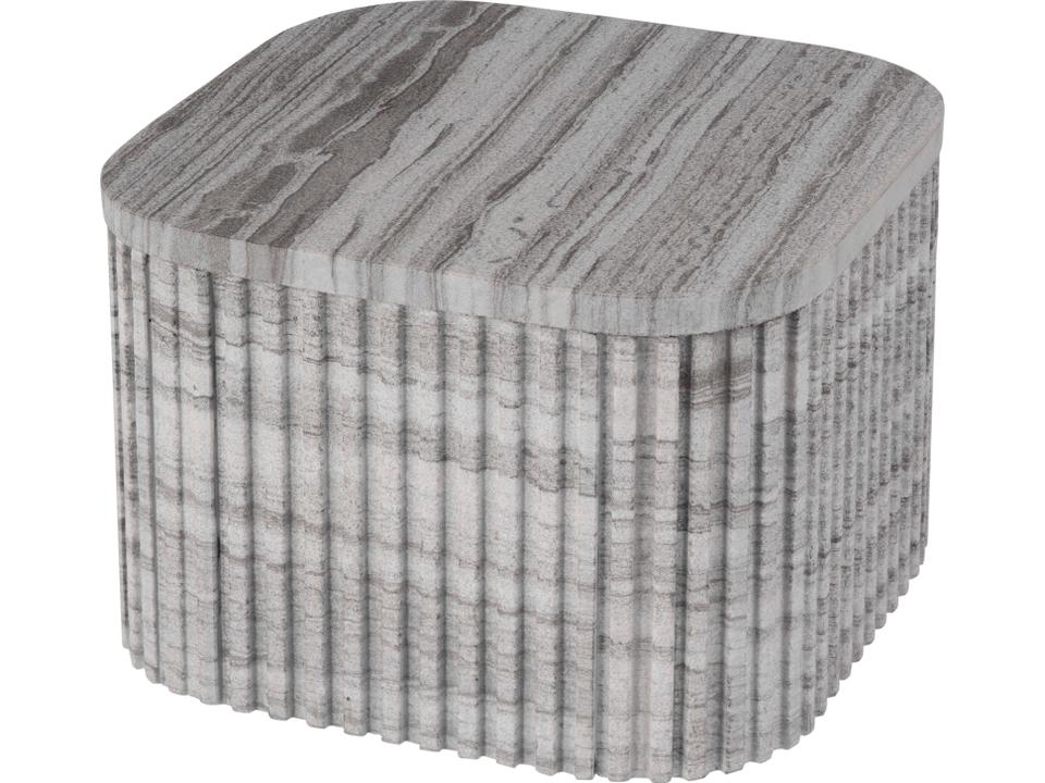 Sylvester Square Marble Bunching Table in Gray and White