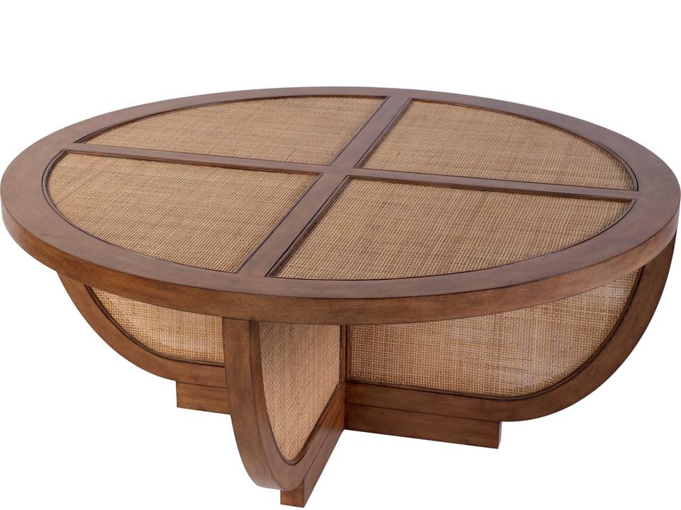 Bali Breeze Round Coffee Table in Brown and Natural Wood