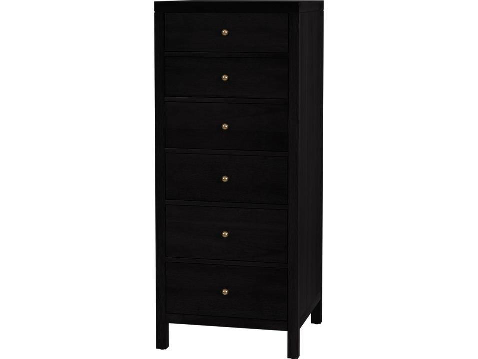 Nora 22-Inch 6-Drawer Lingerie Chest in Antique Coffee Wood