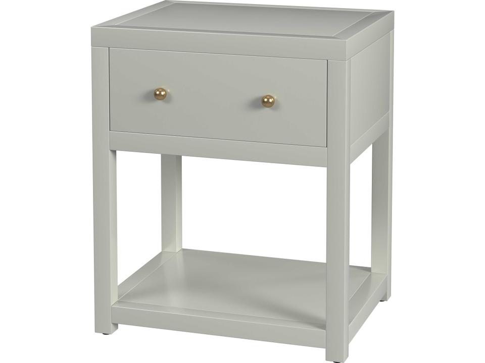 Nora 21-Inch Rectangular 1-Drawer Nightstand with Open Shelf in Sage Green
