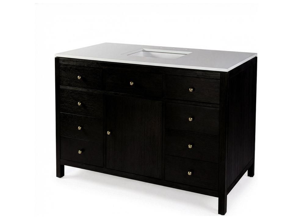 Nora 48 in. W Quartz Single Sink Bathroom Vanity Set Coffee