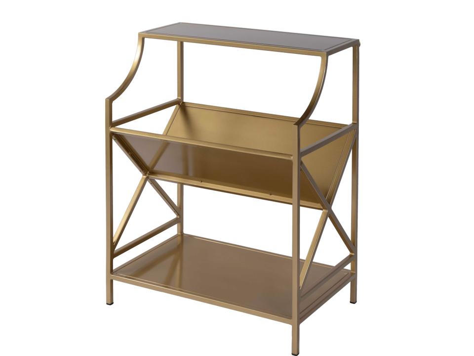 Franklin 2-Tier Iron Bookcase in Gold
