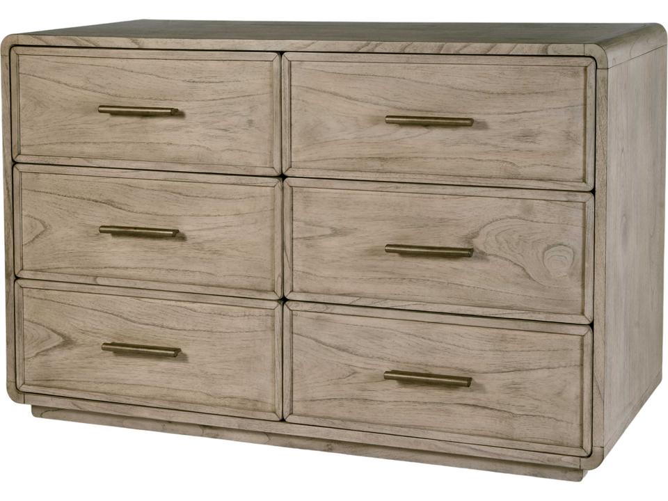 Keenan 6-Drawer Dresser in Dark Brown Wood
