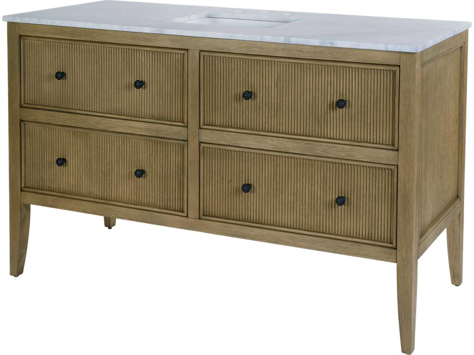 Specialty Bristol 60-Inch Marble Top 4-Drawer Bathroom Vanity Natural